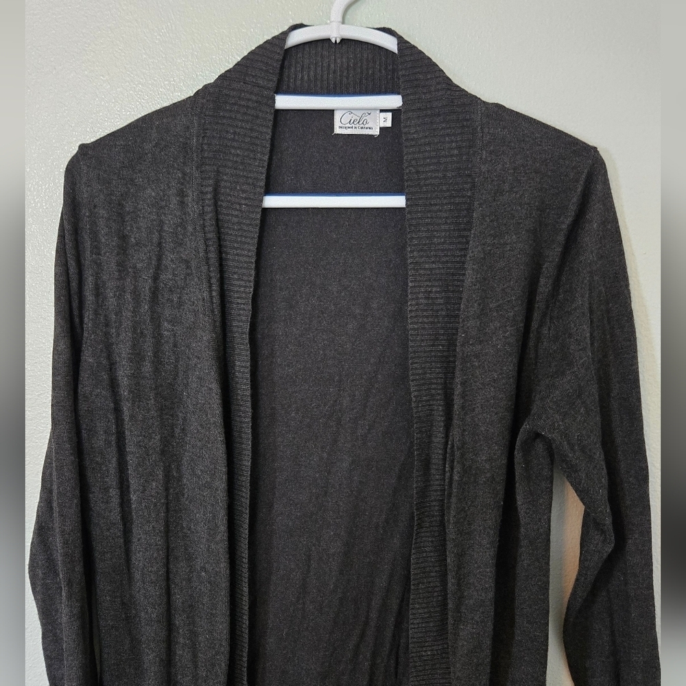 Cielo | Charcoal Gray Long Cardigan Size Medium
